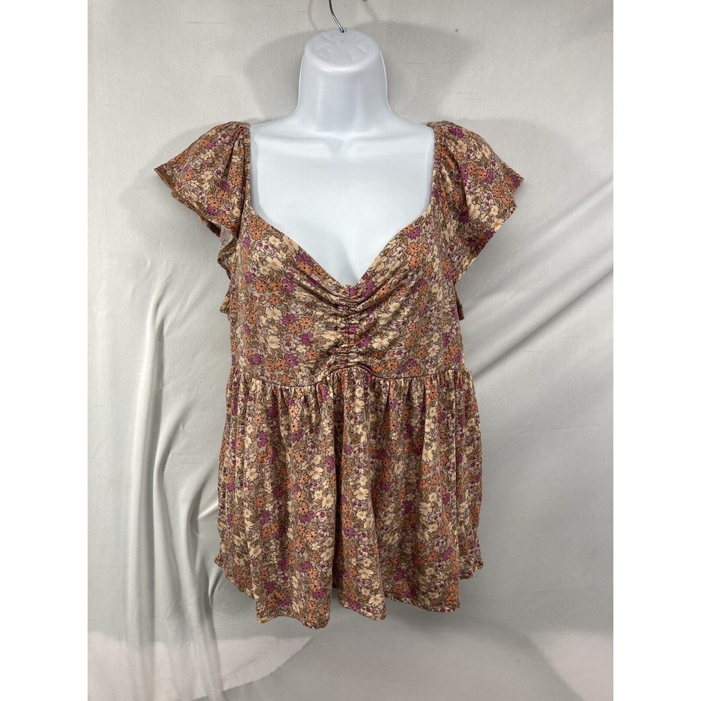 Lucky Brand Women's Printed Peplum Tank Top Size Medium